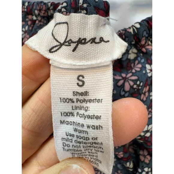 Japna Womens Cropped Long Sleeve Blouse Size S Multiicolor Floral Tie-Back Chic - Picture 2 of 12